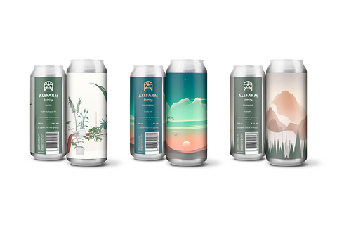 Cans of Alefarm Brewing beers