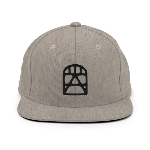 Black Embroidered Logo Snapback Hat